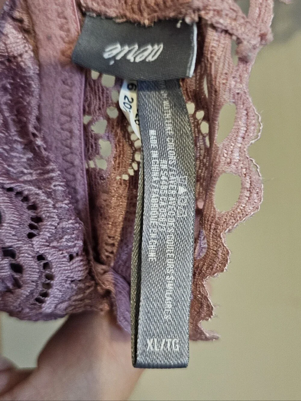 Aerie Pink Lace Racerback Pullover Wireless Bralette Bra Size XL